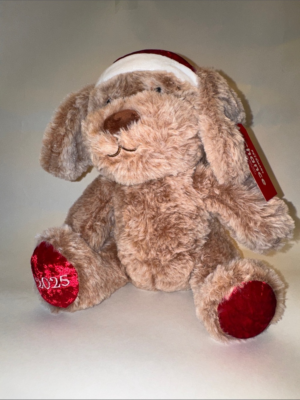 Petsmart Plush Holiday Puppy Toy - Brown with Red Accents (2025)
